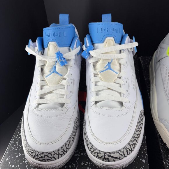 Air Jordan Spizike Low Sneaker Bundle White/University Blue & Grey/Yellow Size 1 - Picture 6 of 16